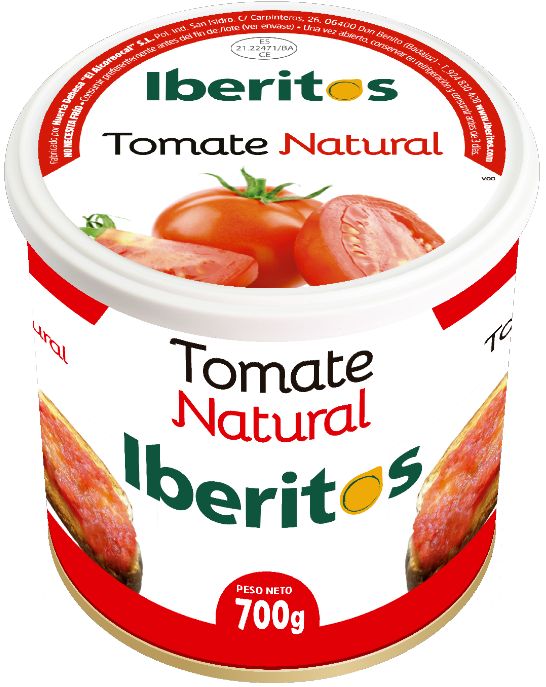 IBERITOS TOMATE NATURAL BOTE 700 G