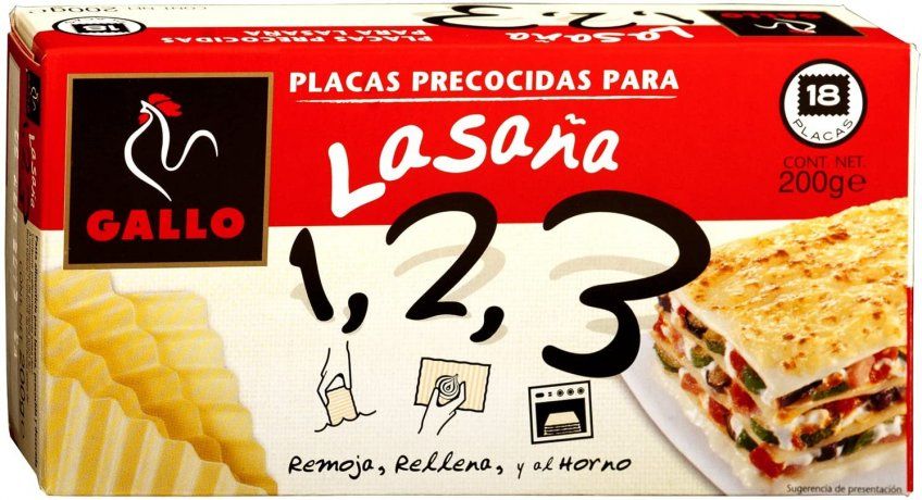 LASAÑA PRECOCIDA AL HORNO GALLO 224 GR