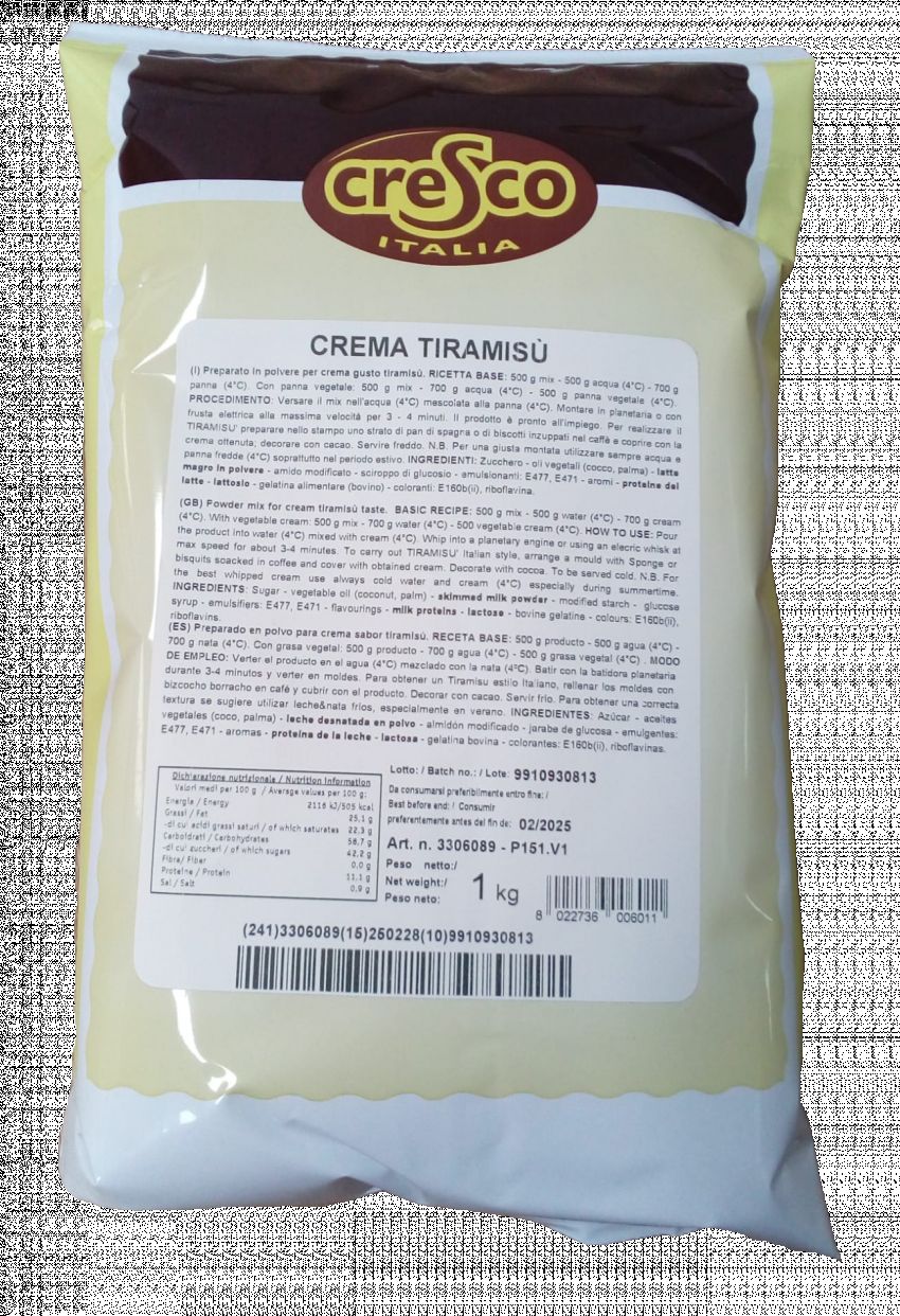 CREMA DE TIRAMISÚ CRESCO 1 KG.