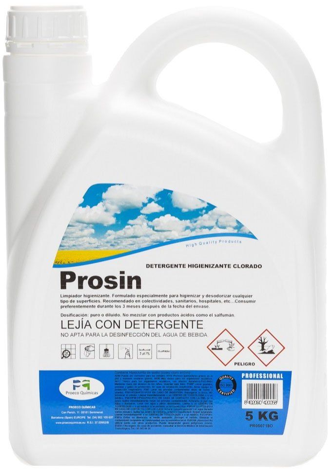 LIMPIADOR DESINFECTANTE CLORADO PROSIN 5 L.