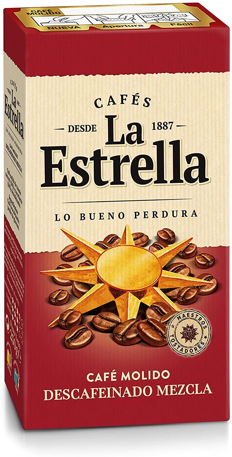 CAFÉ MOLIDO DESCAFEINADO LA ESTRELLA 250 GRS.