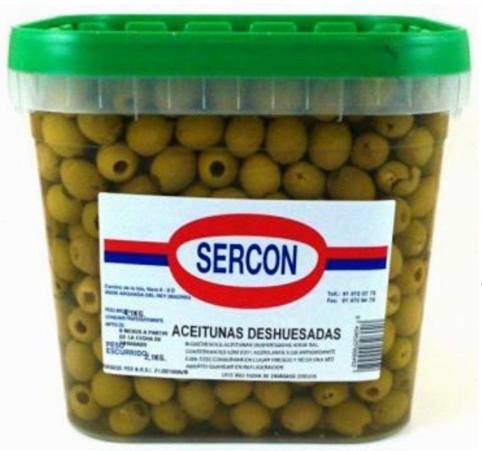 ACEITUNAS VERDES S/HUESO SERCON 2,100 KGS.