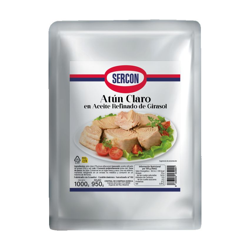 ATUN CLARO ACEITE SERCON BOLSA 1kg 16/1