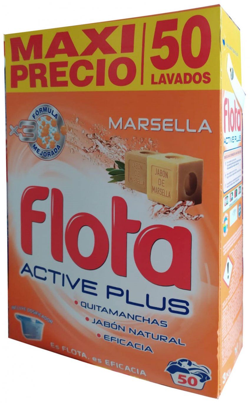 DETERGENTE TEXTIL POLVO FLOTA MARSELLA. 50 LAVADOS