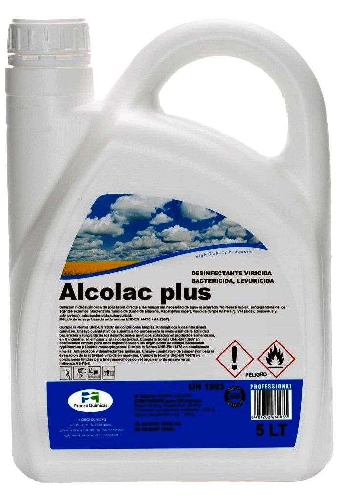 DESINFECTANTE VIRUCIDA ALCOLAC PLUS 5L