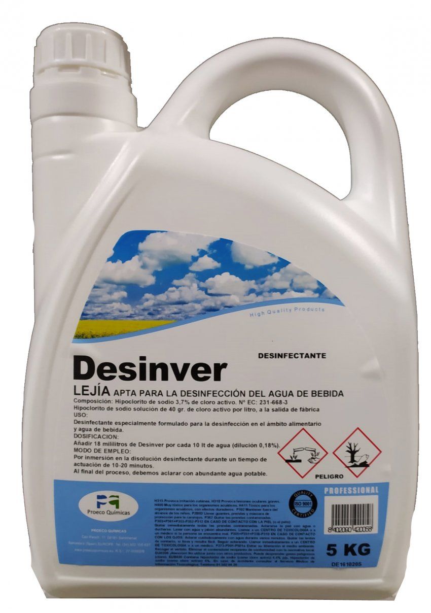 DESINFECTANTE FRUTAS Y VERDURAS DESINVER 5 L