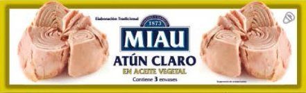 ATÚN EN ACEITE VEGETAL MIAU PACK 3 LATAS