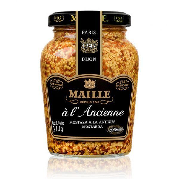 INTENSA, GRANULADA, ATRACTIVA  Con la mostaza Maille a la Antigua el sabor adquiere una nueva dimensión