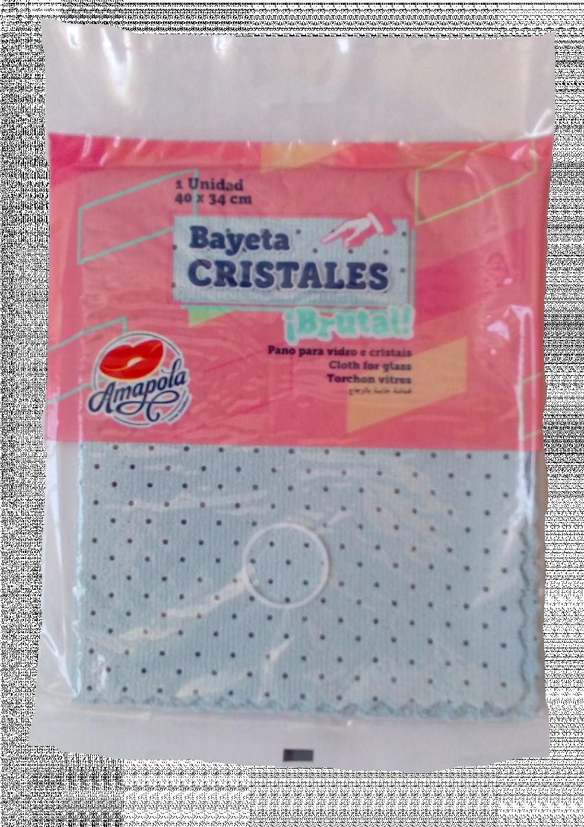 BAYETA CRISTALES AZUL AMAPOLA 40*34 CM