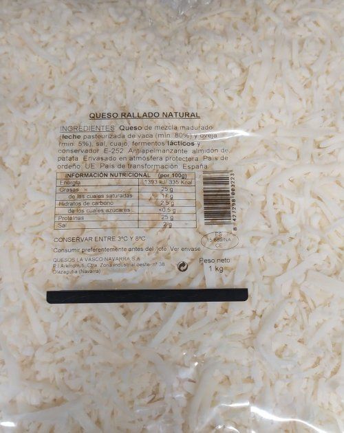 QUESO RALLADO NATURAL ALBENIZ 1 KG