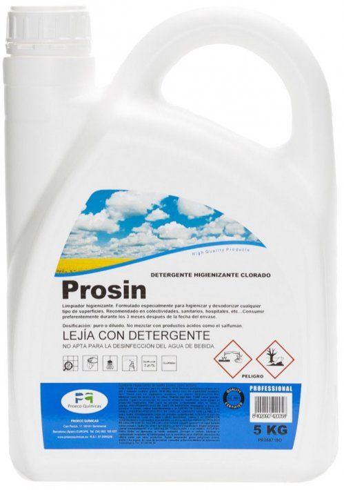 LIMPIADOR DESINFECTANTE CLORADO PROSIN 5 L.