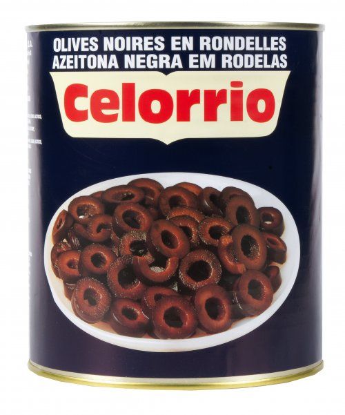 ACEITUNAS NEGRAS LAMINADAS CELORRIO 3 KG.