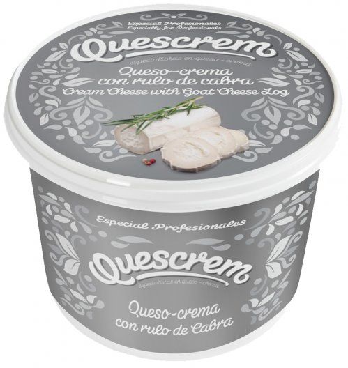 QUESO CREMA QUESCREM CON RULO DE CABRA 500 GR.