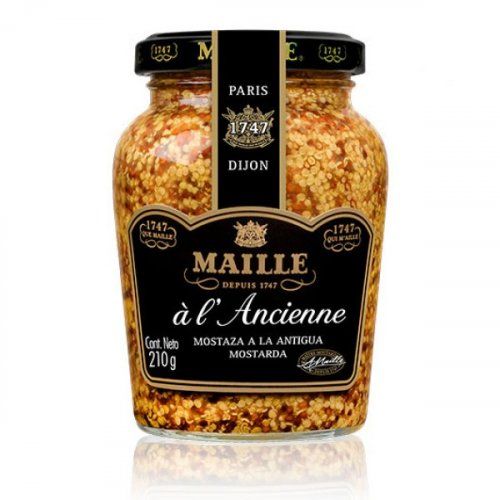 INTENSA, GRANULADA, ATRACTIVA  Con la mostaza Maille a la Antigua el sabor adquiere una nueva dimensión