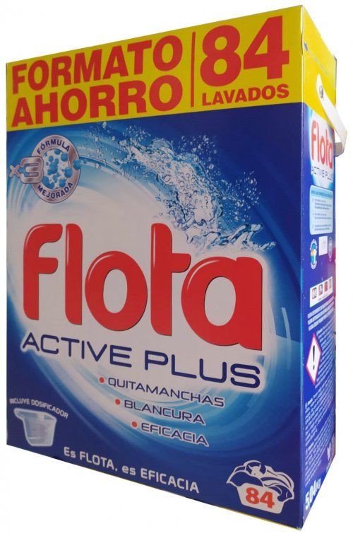 DETERGENTE TEXTIL POLVO FLOTA ACTIVE PLUS 84 LAVADOS