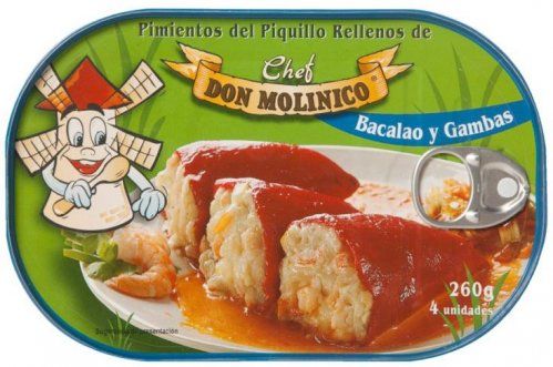 PIMIENTO RELLENO BACALAO+GAMBAS MOLINICO 260 GRS.