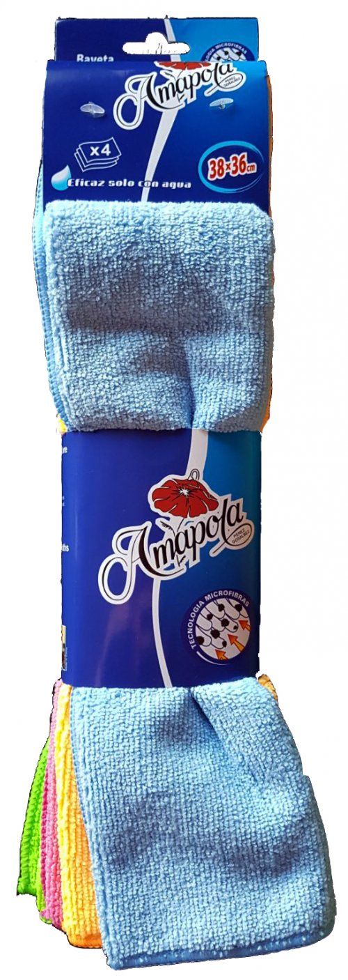 BAYETAS MICROFIBRA AMAPOLA 4 UNID.