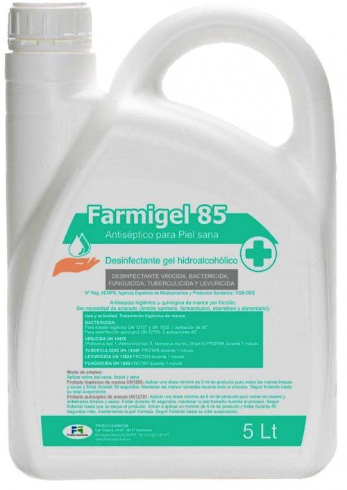 DESINFECTANTE ANTISEPTICO FARMIGEL 85 5 LITROS