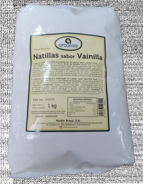 NATILLAS VAINILLA O CHOCOLATE ARCONSA 1 KG.